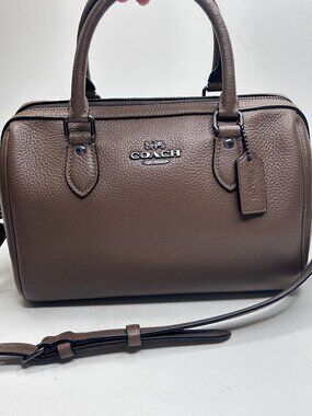 COACH Rowan Crossbody/Satchel Bag Dk Stone Leather Handbag Style CV962